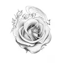 dove with rose tattoo design idea