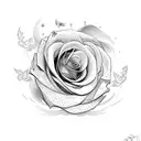 dove with rose tattoo design idea