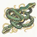 snake wrapped around scalpel  tattoo design idea
