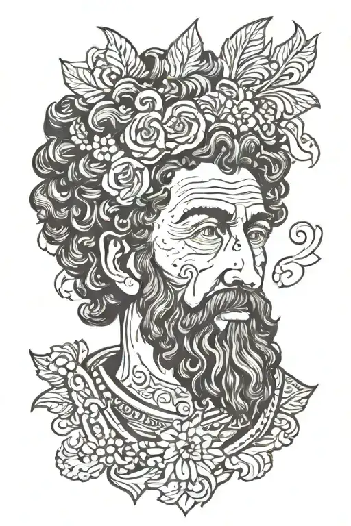 marcus aurelius face tattoo design idea