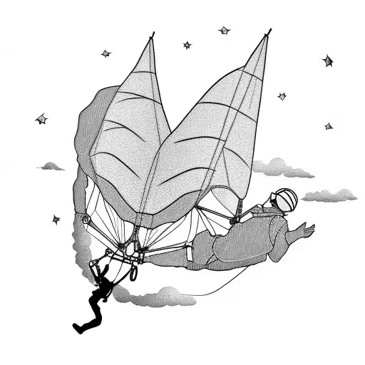 Paraglider with sky tattoo design idea