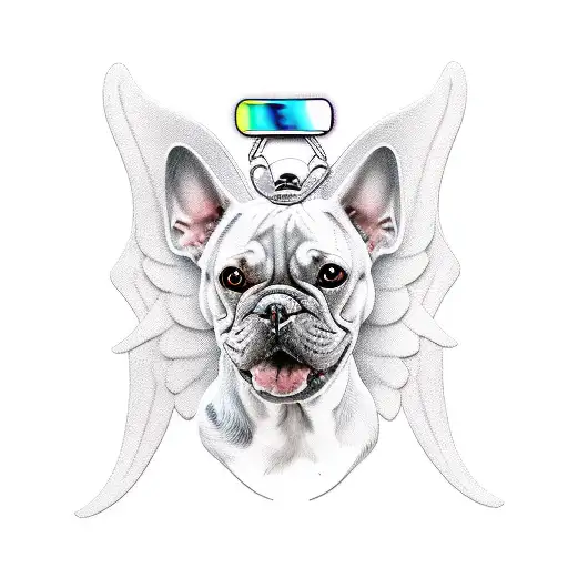 angel dog tattoo design idea