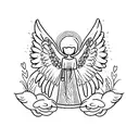 angel dog tattoo design idea