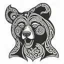 bear head Slavic stile tattoo design idea