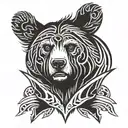 bear head Slavic stile tattoo design idea
