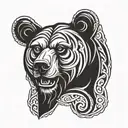 bear head Slavic stile tattoo design idea
