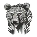 bear head Slavic stile tattoo design idea