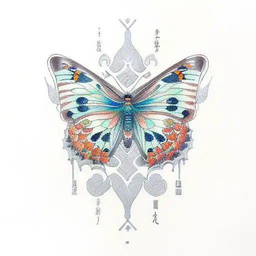 Diana fritillary Butterfly tattoo design idea