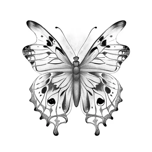 Diana fritillary Butterfly tattoo design idea
