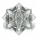 metatron cube northern lights shining tattoo design idea