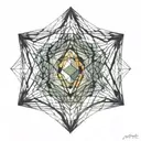 metatron cube northern lights shining tattoo design idea