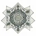 metatron cube northern lights shining tattoo design idea