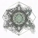 metatron cube northern lights shining tattoo design idea