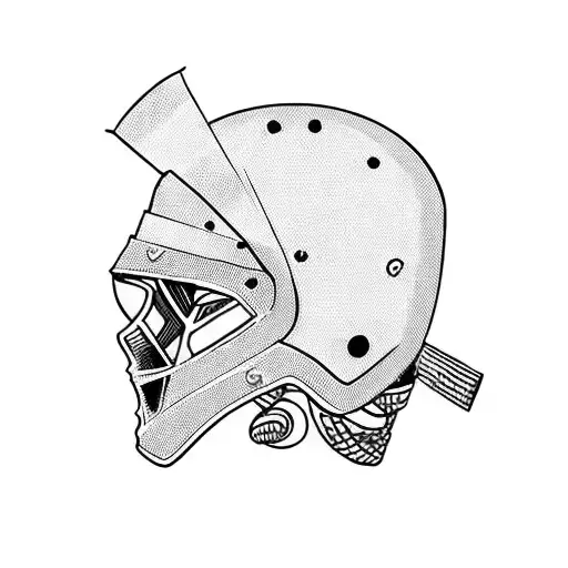 motocross helmet pirate flag tattoo design idea