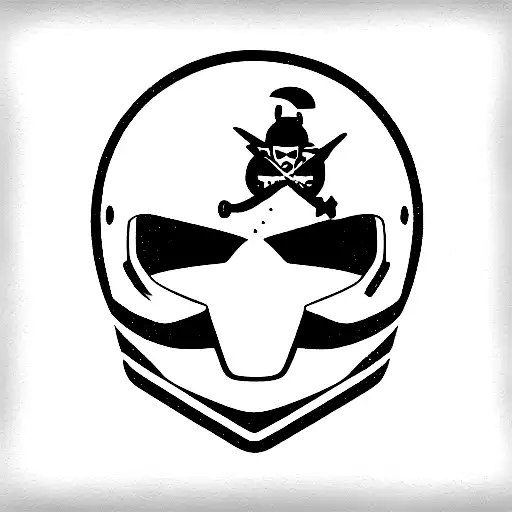 motocross helmet pirate flag tattoo design idea