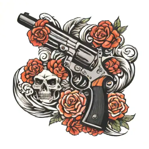 gun mafia tattoo design idea