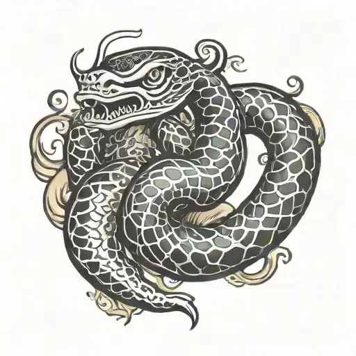 number snake danger tattoo design idea