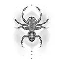 A scorpion doing a yoga pose tattoo design idea