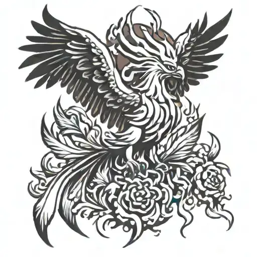 phoenix rising from the ashes tattoo design idea