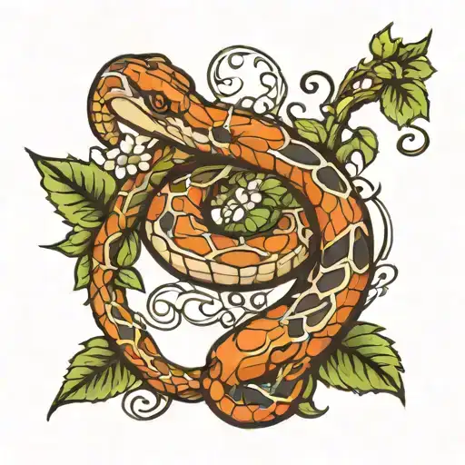 snake and ivy tattoo design idea