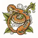 snake and ivy tattoo design idea