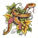 snake and ivy tattoo design idea