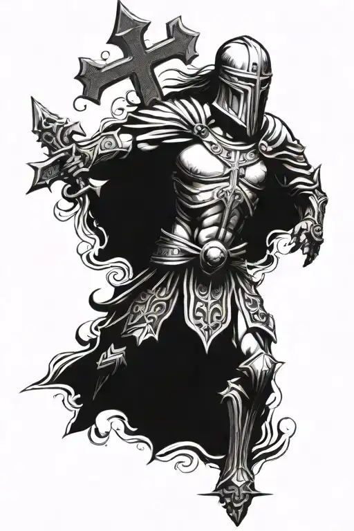 centurion and cross tattoo tattoo design idea