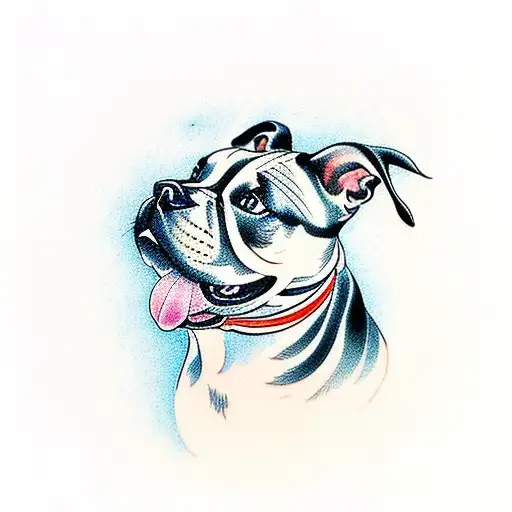 staffordshire bull terrier tattoo design idea