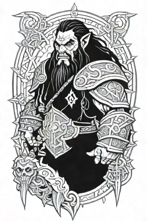 Warcraft character tattoo design idea