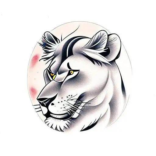Lioness Protecting Lione Cub tattoo design idea