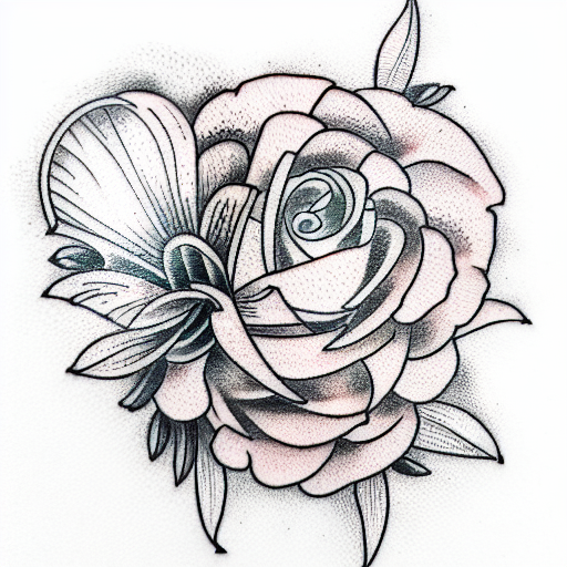 dainty flower scene  tattoo design idea