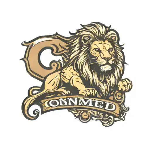 create a logo for an agile team based on an lion portrait inclunding the team name "ConMed" in the picture. tattoo design idea