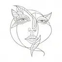 double faced tattoo design idea