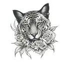 double faced tattoo design idea