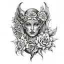 double faced tattoo design idea