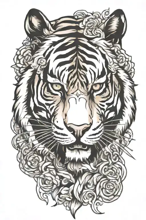 tiger head tattoo design idea
