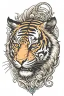 tiger head tattoo design idea