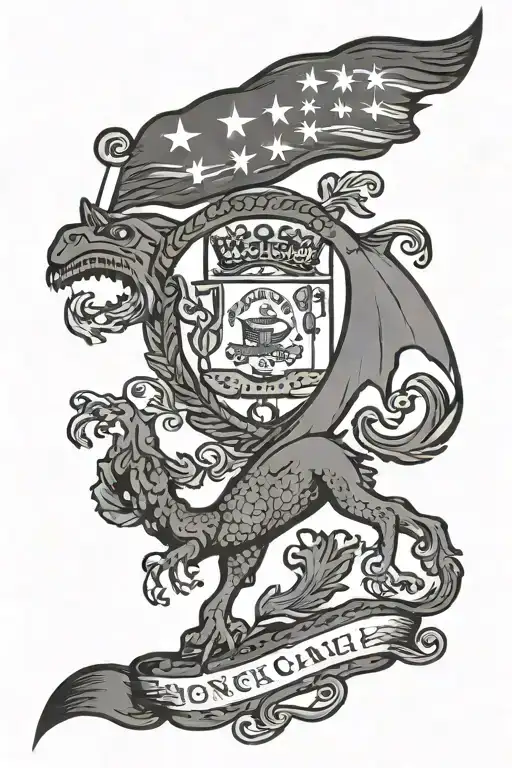 north carolina flag tattoo design idea