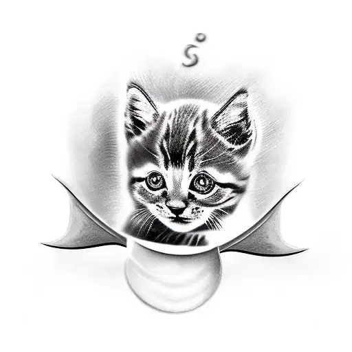 A tattoo depicting words 'A Kitten at Heart, a Demon in Soul tattoo design idea