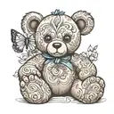 teddy bear holding tattoo design idea