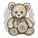 teddy bear holding tattoo design idea