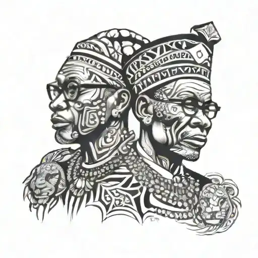 iconic African leaders  tattoo design idea