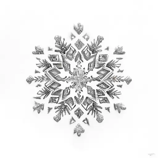 snow flake on fire tattoo design idea