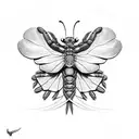 Butterfly matching scorpion tattoo design idea