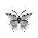 Butterfly matching scorpion tattoo design idea