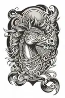 mustang, warrior, gee-gee tattoo design idea