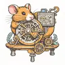 hamster on the wheel with a computer tattoo design idea