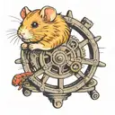 hamster on the wheel with a computer tattoo design idea