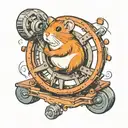 hamster on the wheel with a computer tattoo design idea