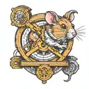 hamster on the wheel with a computer tattoo design idea
